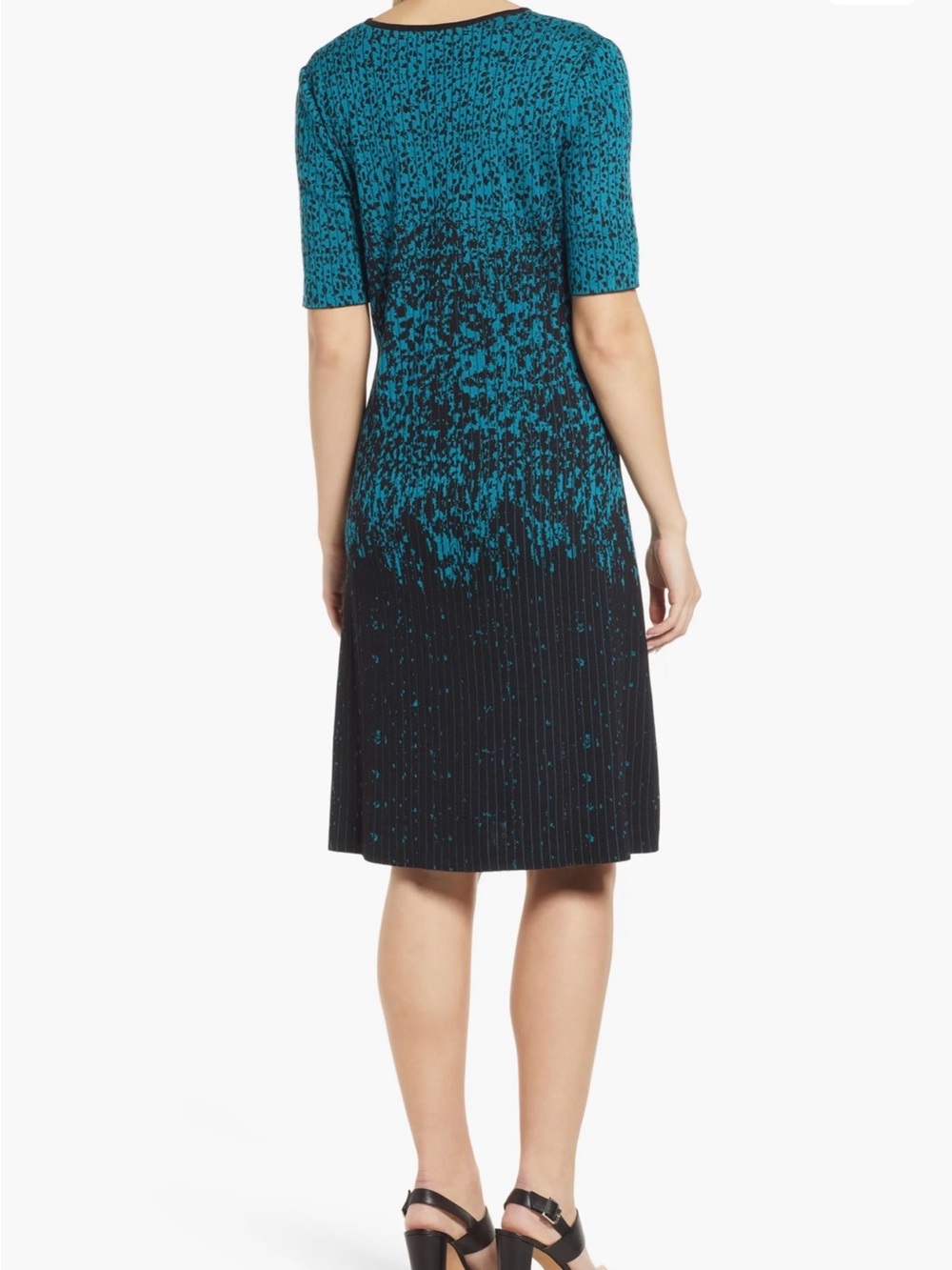 Ming Wang Ribbed Short Sleeve Dress-Size L
